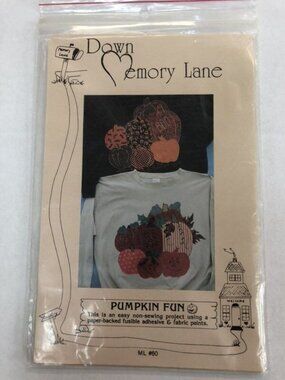 Down Memory Lane Pattern #60 Pumpkin Fun Uncut Non Sewing Project